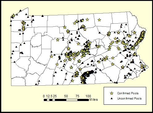 Confirmed and unconfirmed vernal pools. Confirmed and unconfirmed vernal pools.